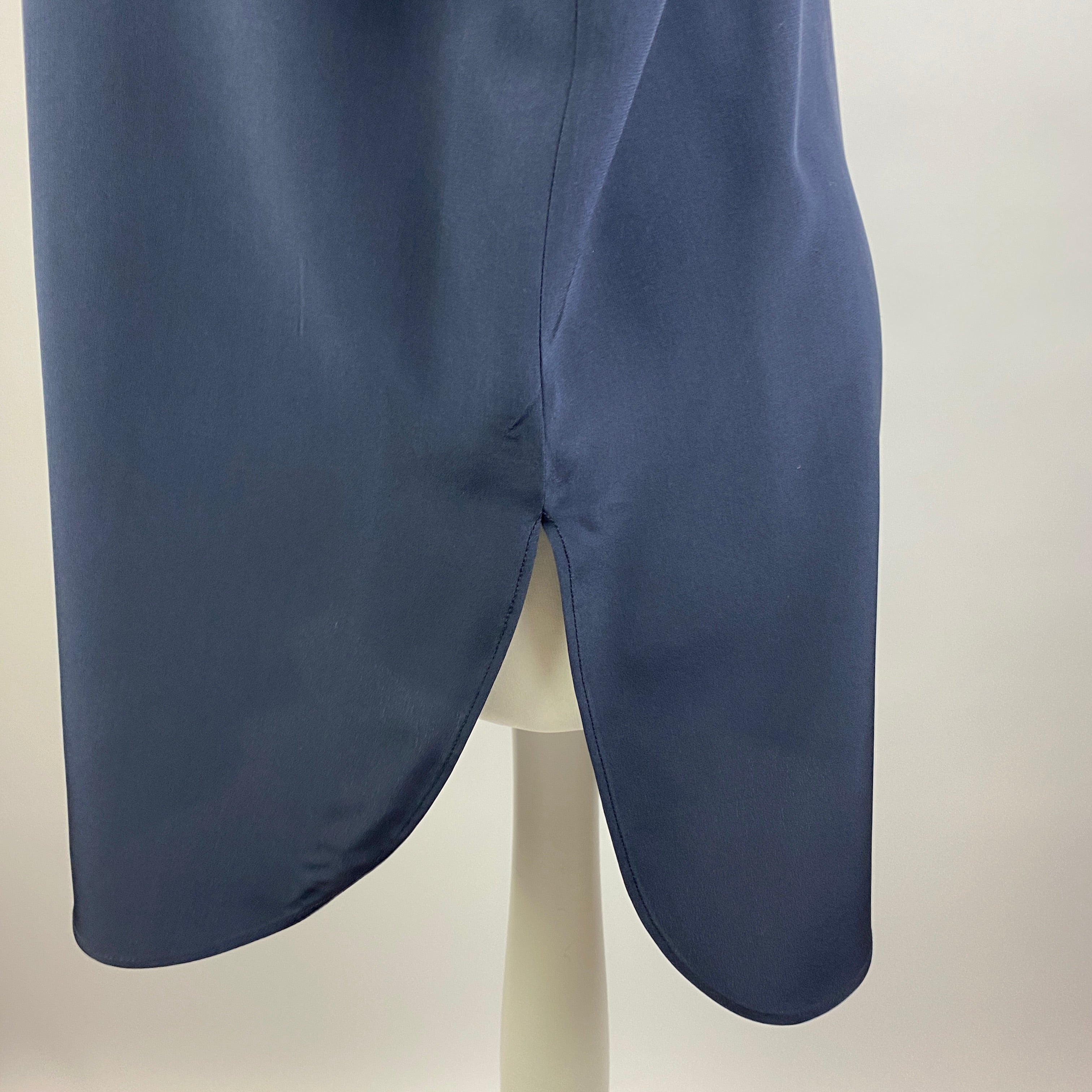 Joseph New £425 Navy Silk Longline Joe Shirt L