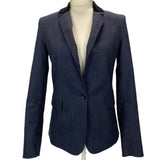 Joseph Navy Pinstripe Wool & Cotton Prisca Jacket XS