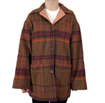 Acne Studios Coffee & Merlot Check Wool & Cashmere Jacket XXS/XS/S/M