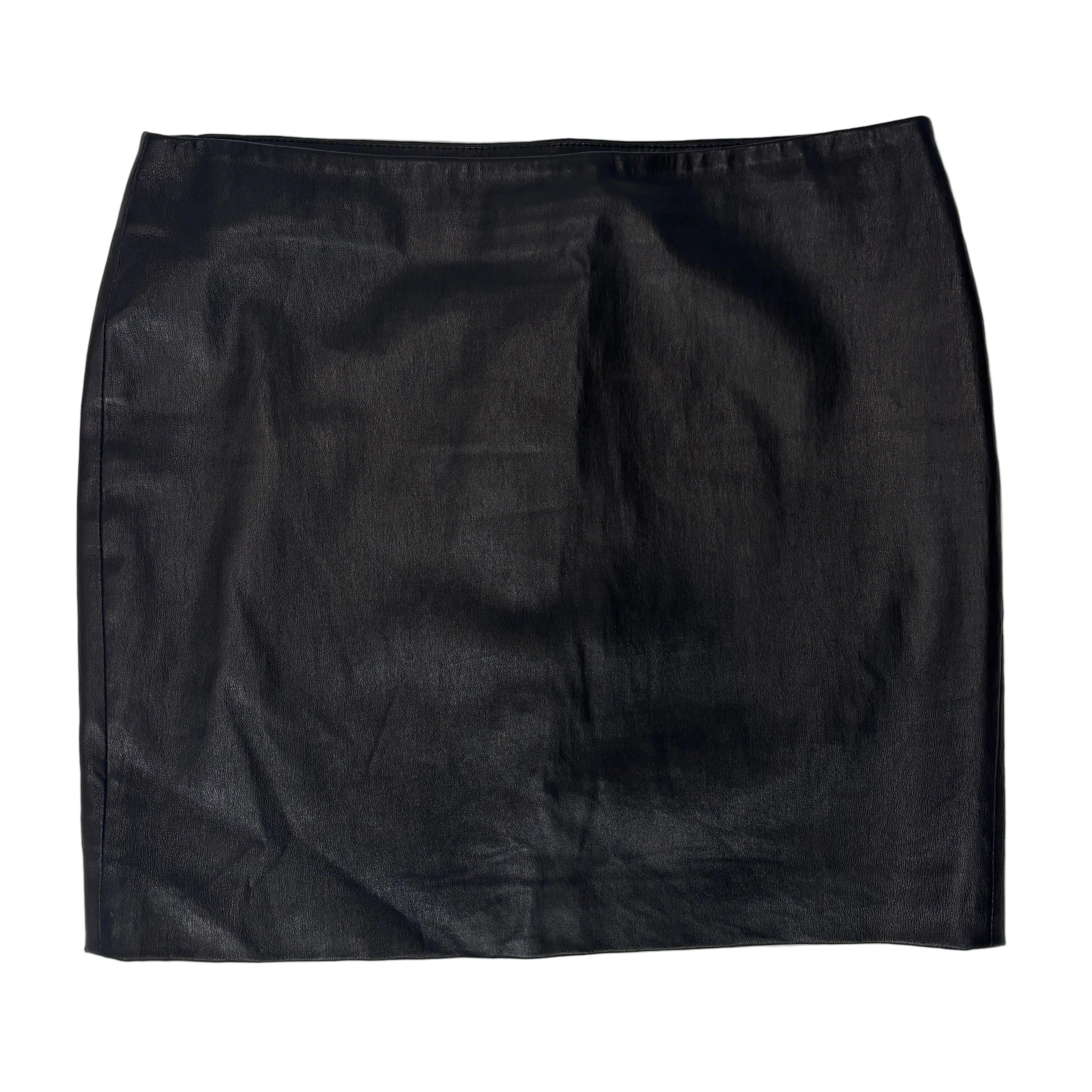 The Row Black Leather Mini Skirt XS