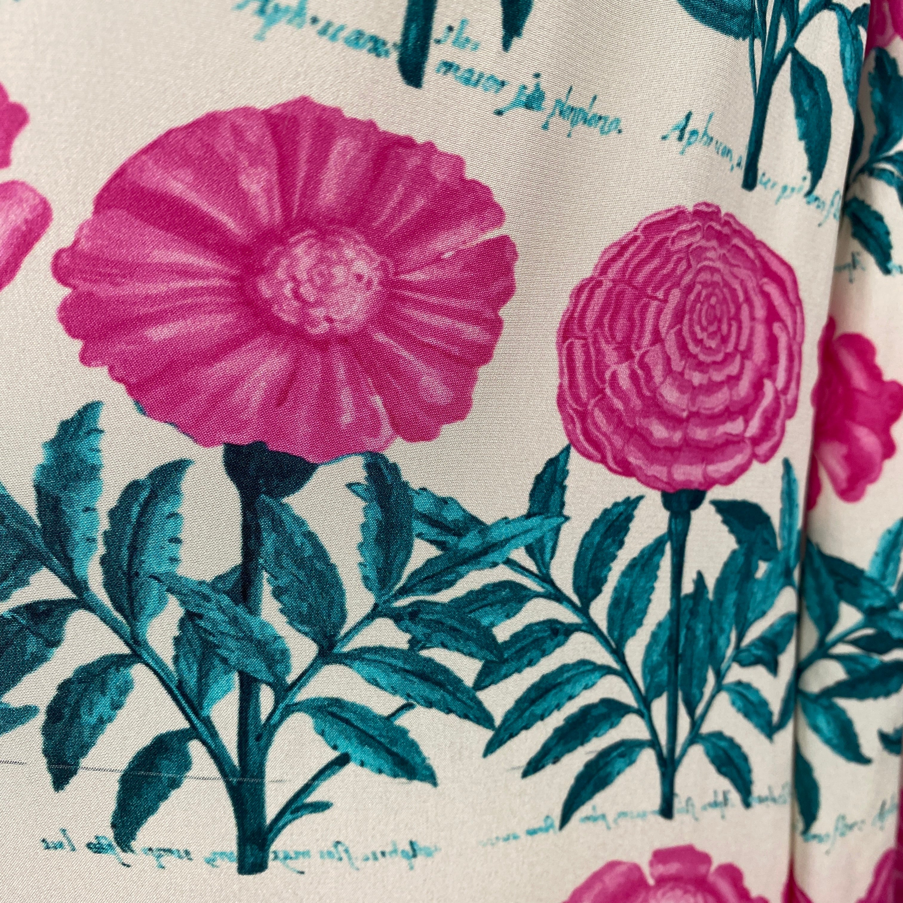 Adriana Degreas £620 Pink & Teal Floral Silk Maxi Dress XS/S