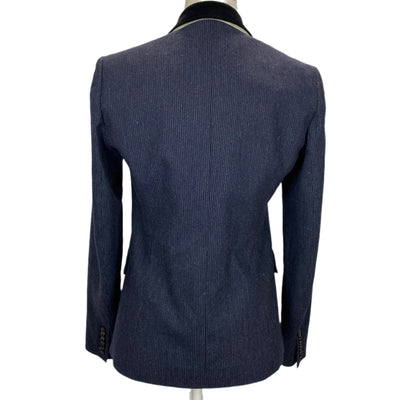 Joseph Navy Pinstripe Wool & Cotton Prisca Jacket XS