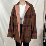 Acne Studios Coffee & Merlot Check Wool & Cashmere Jacket XXS/XS/S/M