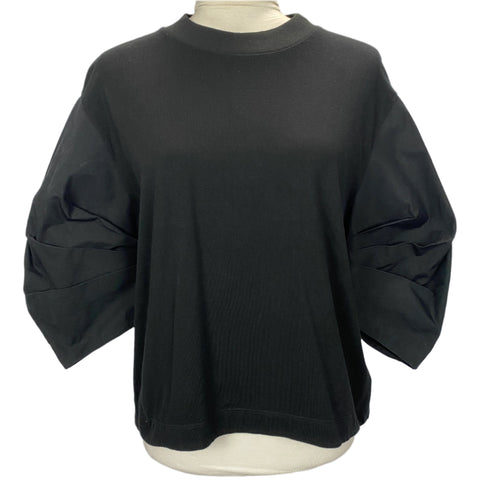 Alexander McQueen £620 Black Jersey Puff Sleeve Top XS