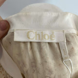 Chloe Brand New £1975 Dew Pink Print Silk Chiffon Pintuck Dress S