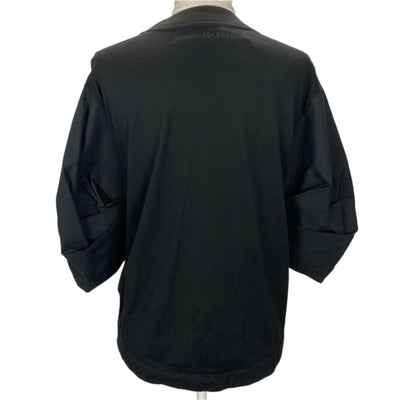 Alexander McQueen £620 Black Jersey Puff Sleeve Top XS