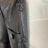 Veronica Beard Brand New $1295 Black Lambskin Leather Shanti Jacket XXS
