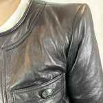 Veronica Beard Brand New $1295 Black Lambskin Leather Shanti Jacket XXS