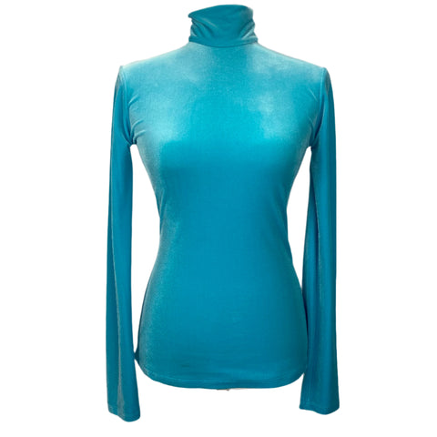 Victoria Beckham Brand New £290 Aqua Velvet Turtleneck Top XS