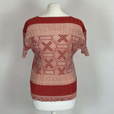 Pleats Please Issey Miyake Red & Nude Print Top XS/S/M/L/XL