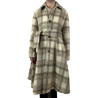 Acne Studios_Cream Check Alpaca & Mohair Belted Coat XXS