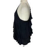 Isabel Marant Black Silk Flounced Strappy Camisole S