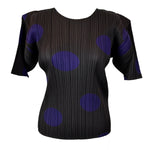 Pleats Please Issey Miyake Cocoa & Violet Circles Print Top Sz4 XS/S/M/L/XL