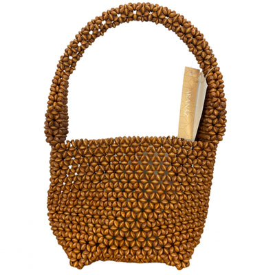 Aranaz Brand New £215 Tan Beaded Top Handle Bag