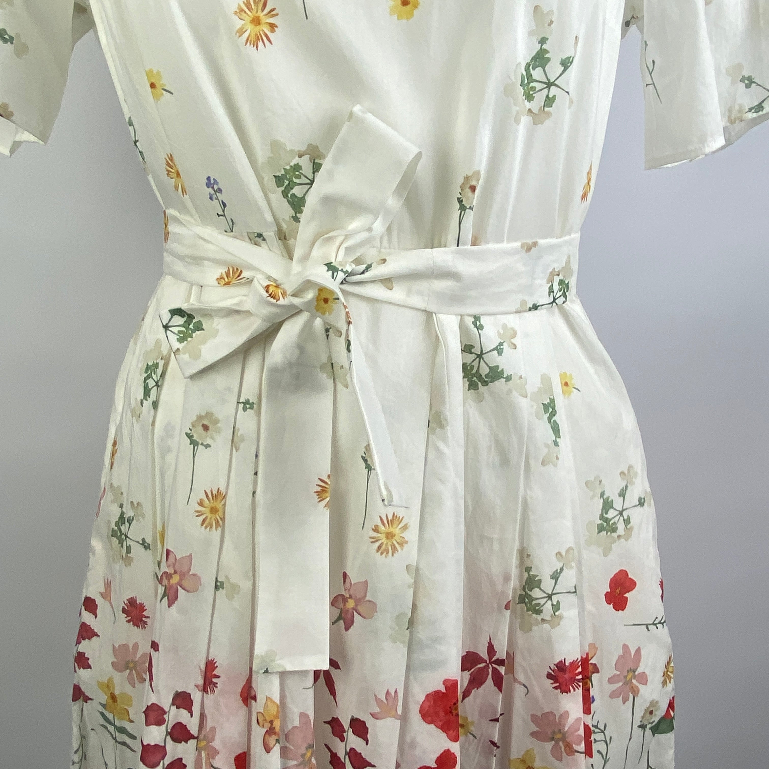 Weekend Max Mara Cream Garden Party Midi Dress XS