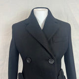 Prada Brand New Black Thick Wool Bow Detail Jacket XS