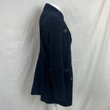 Enes £1300 Navy Reversible Lambskin and Shearling Coat S