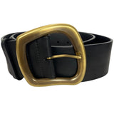 Gabriela Hearst New £410 Black Wide Leather Simone Belt M