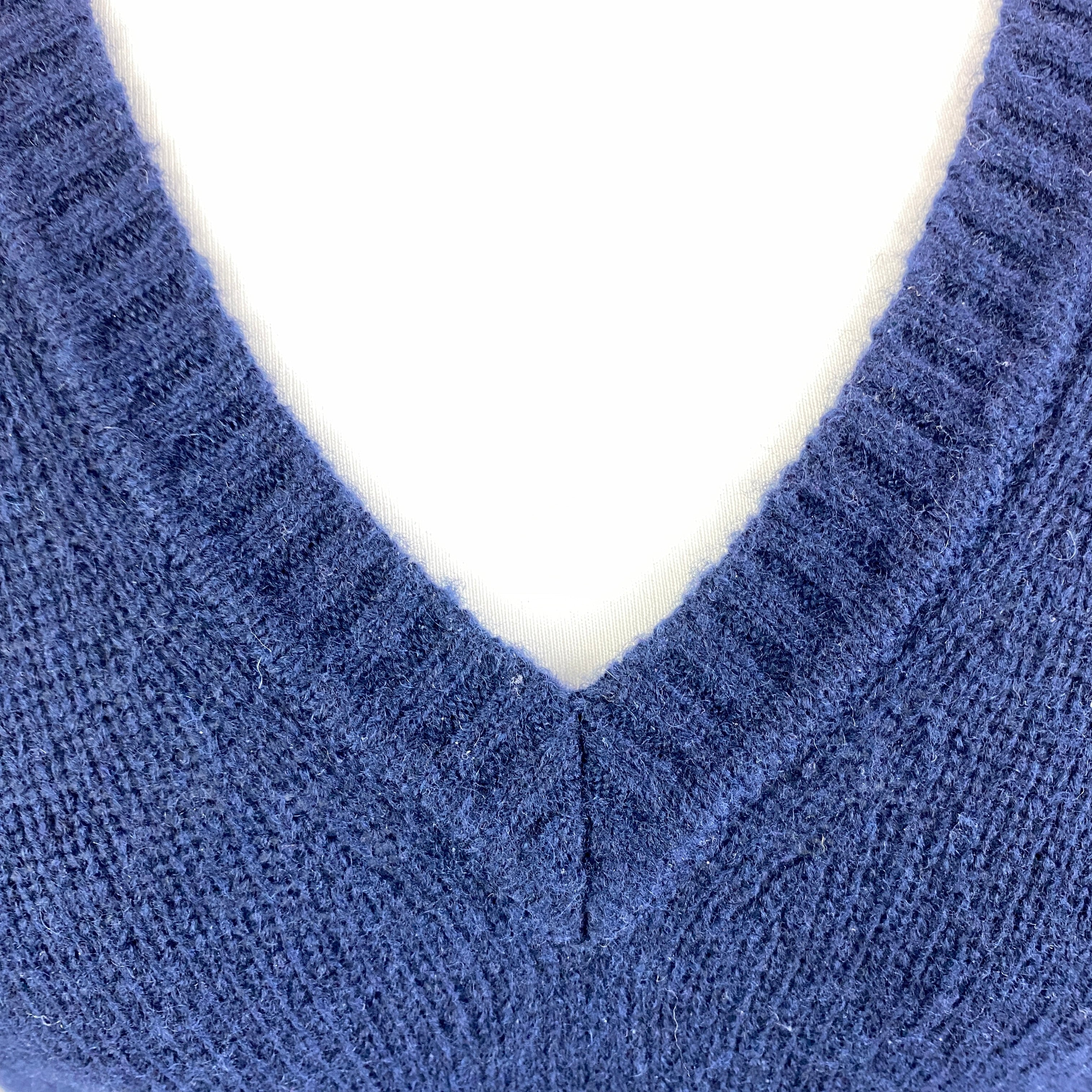 Me&Em Navy Wool Silk & Cashmere Puff sleve Sweater M