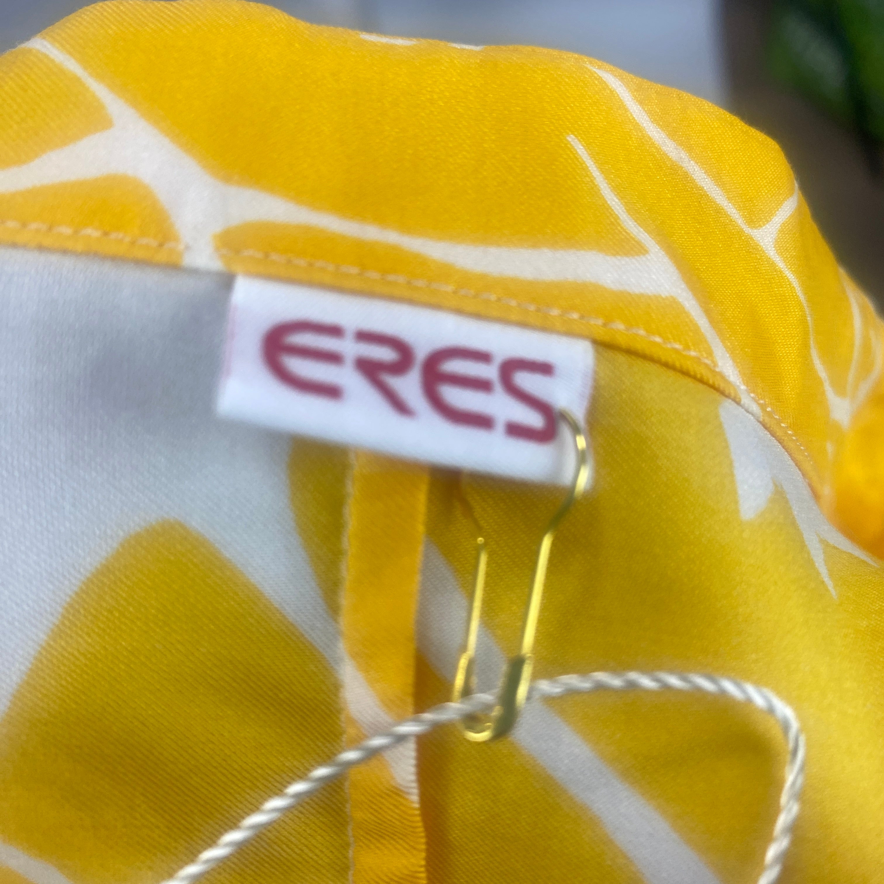 Eres  £1130 Yellow Pineapple Print Cotton & Silk Tunic Dress M