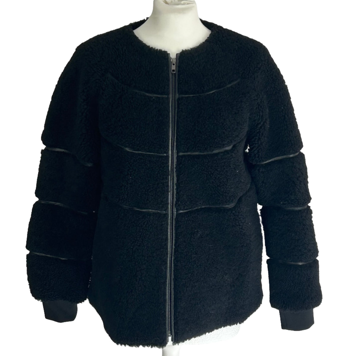 Paul & Joe Black Sheepskin Zippered Jacket XS