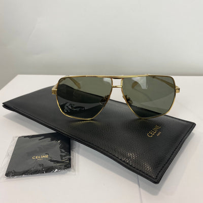 Celine £390 Angular Gold Aviator Sunglasses