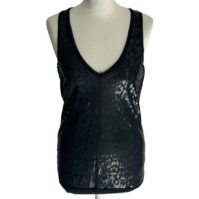 Givenchy Black Textured Coated Knit Vest Top S