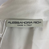 Alessandra Rich £724 Ivory Silk Satin Pussybow Blouse XS