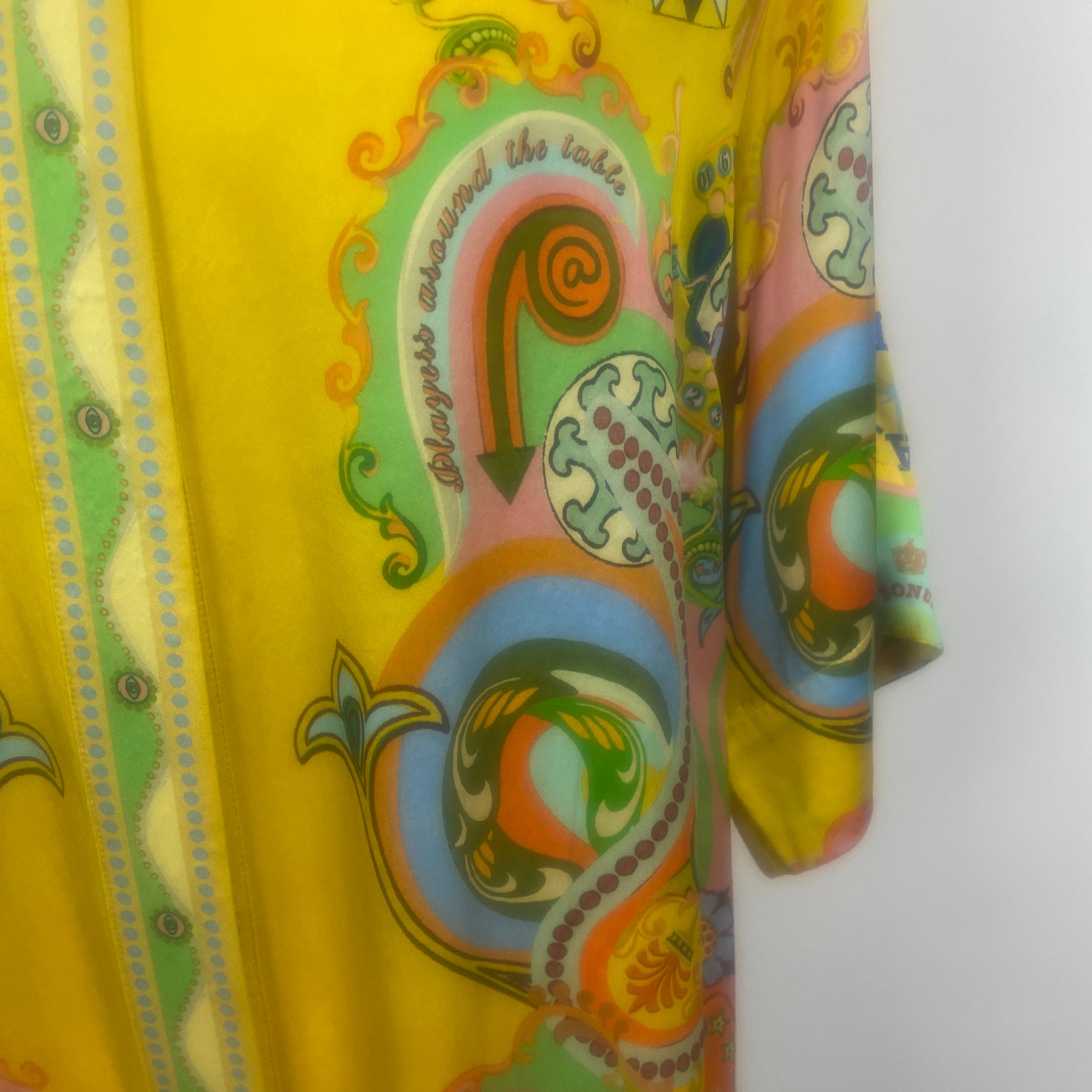 Alemais £525 Golden Yellow Pinball Print Silk Shirt XS/S