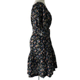 Anna Mason Dark Navy Rose Print Cotton Dress S