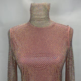 Sportmax £383 Pink Crystal Studded Turtleneck Top S