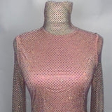 Sportmax £383 Pink Crystal Studded Turtleneck Top S