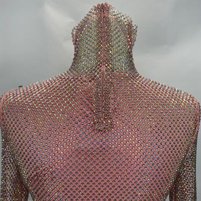 Sportmax £383 Pink Crystal Studded Turtleneck Top S