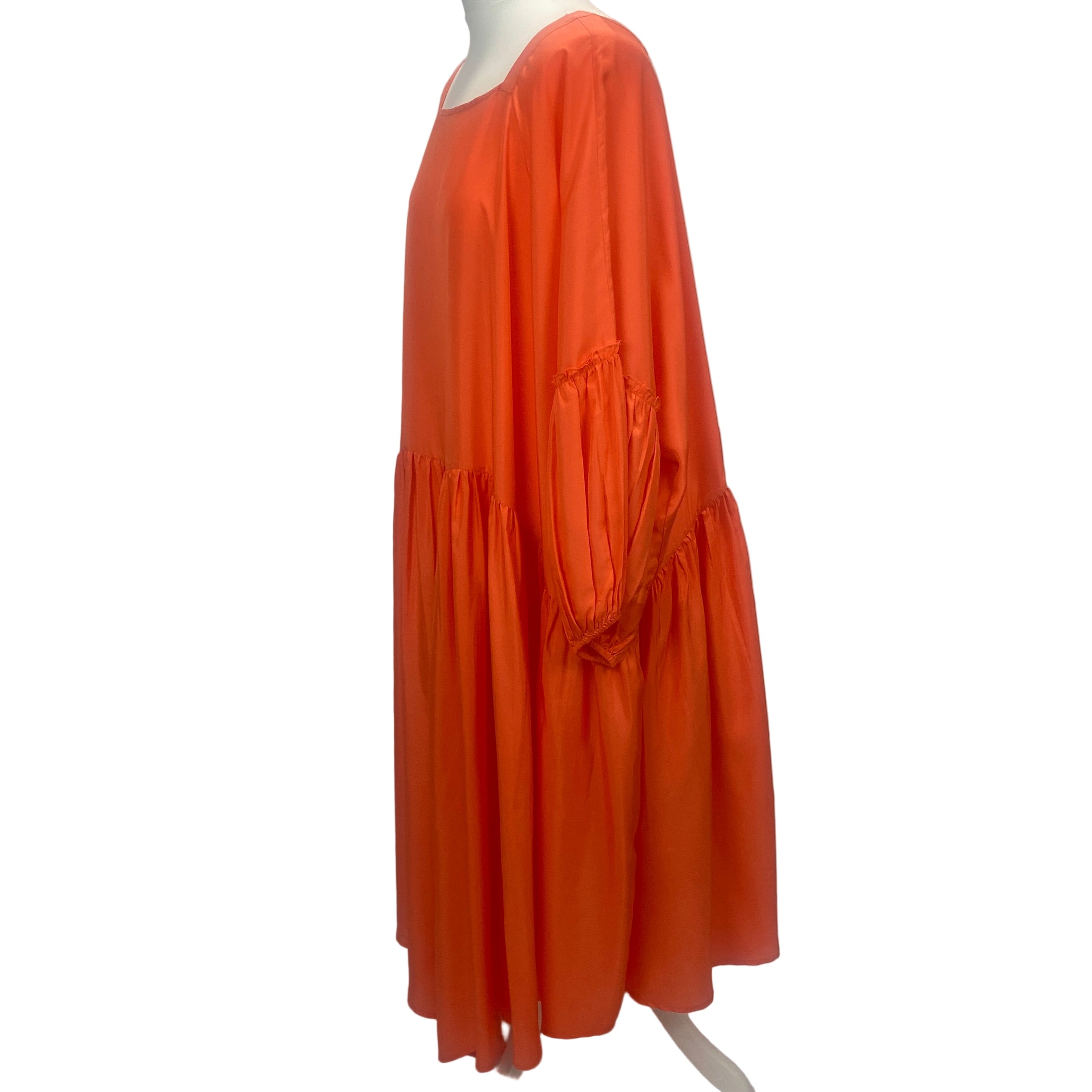Anaak £670 Neon Orange Silk Habotai Maxi Dress O/S