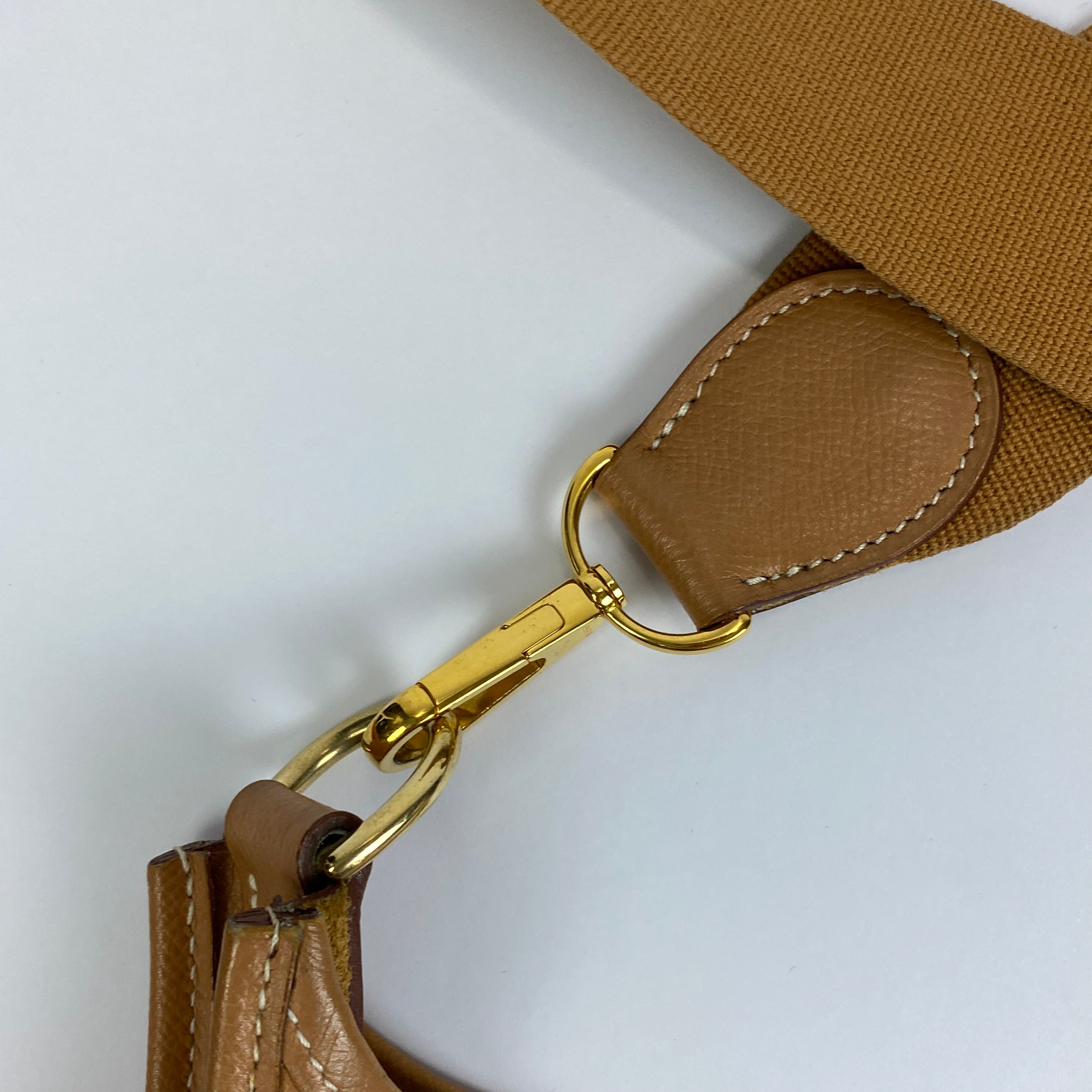 Hermes Evelyne 29 Gold Courchevel Leather Crossbody Bag