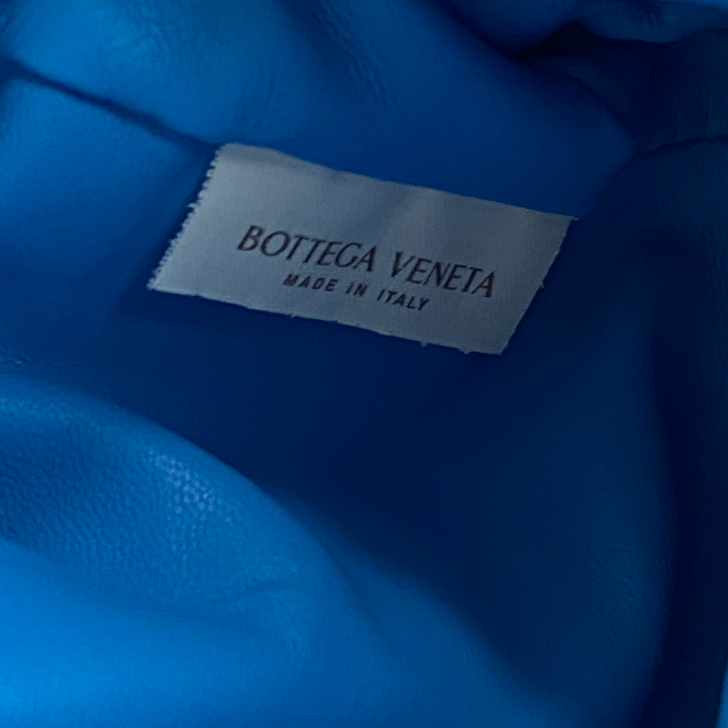 Bottega Veneta The Mini Blue Intrecciato Pouch Bag