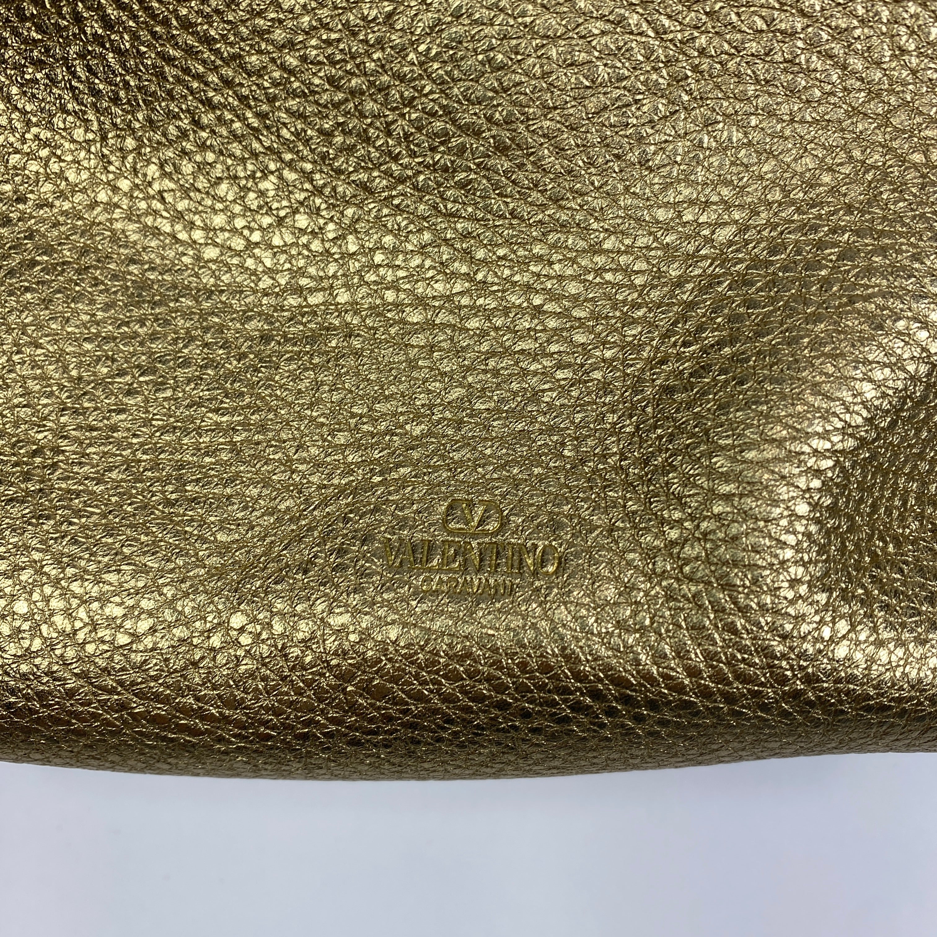 Valentino Vlogo Gold Pouf Bucket Bag