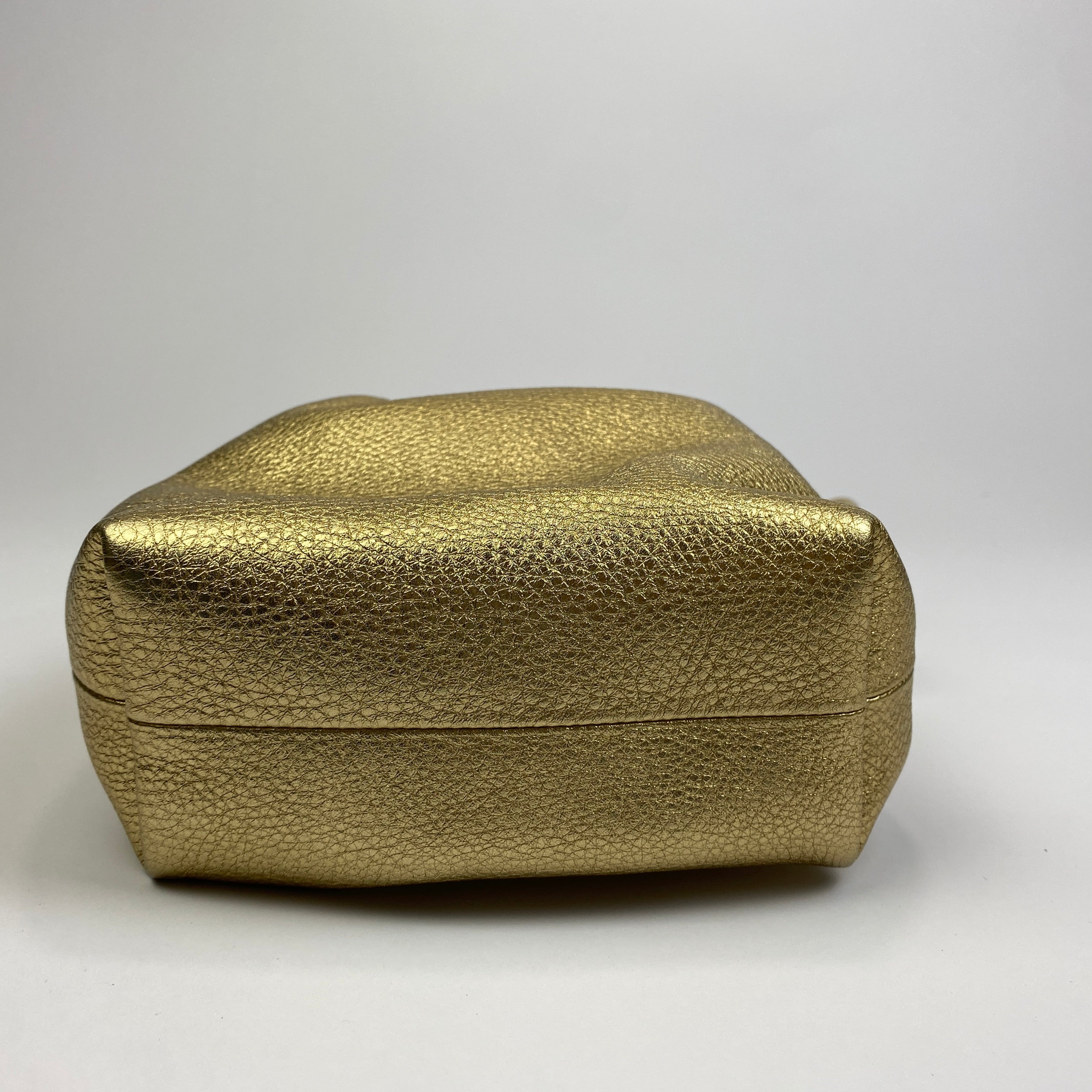 Valentino Vlogo Gold Pouf Bucket Bag