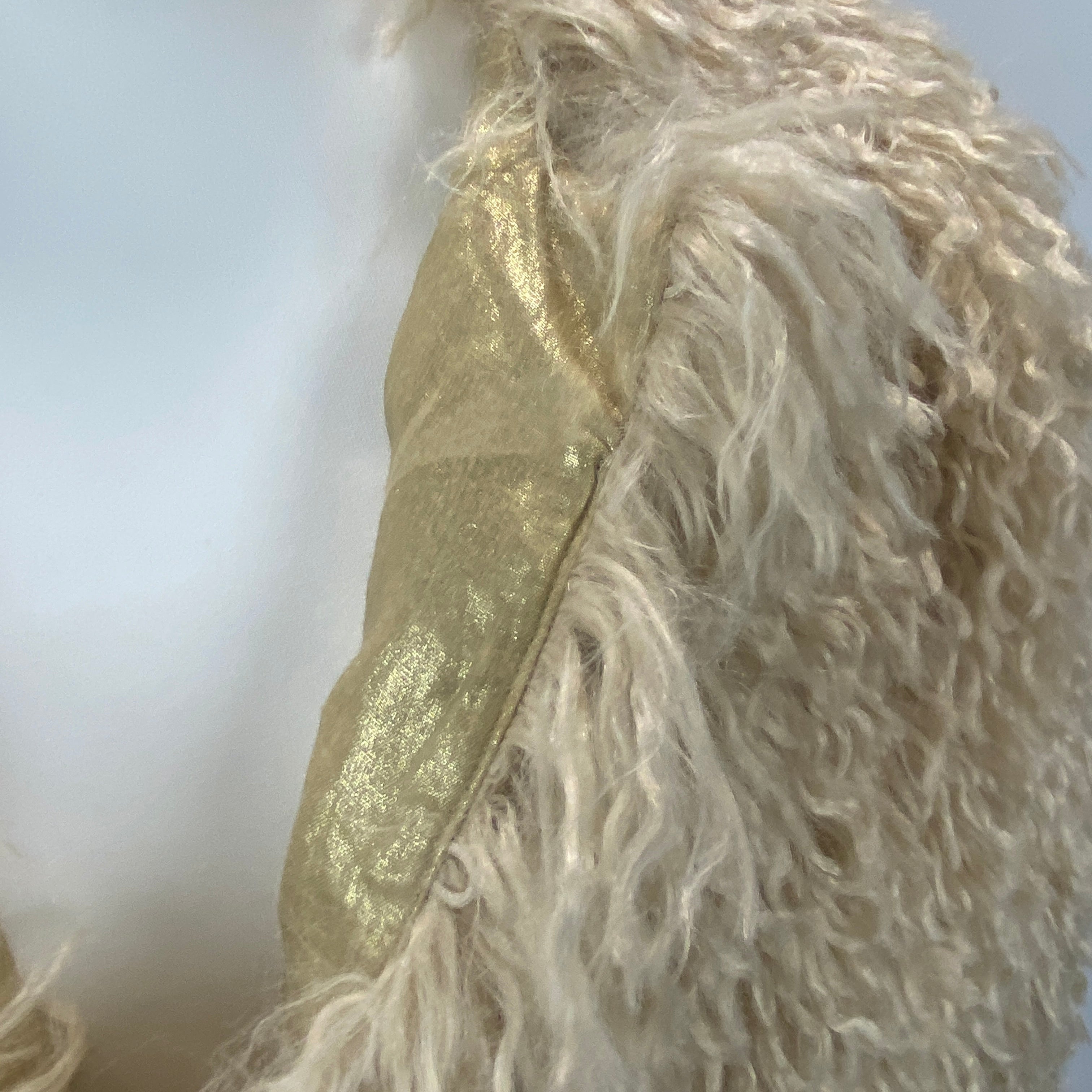 Maksu New Cream Shaggy Faux Fur Jacket L