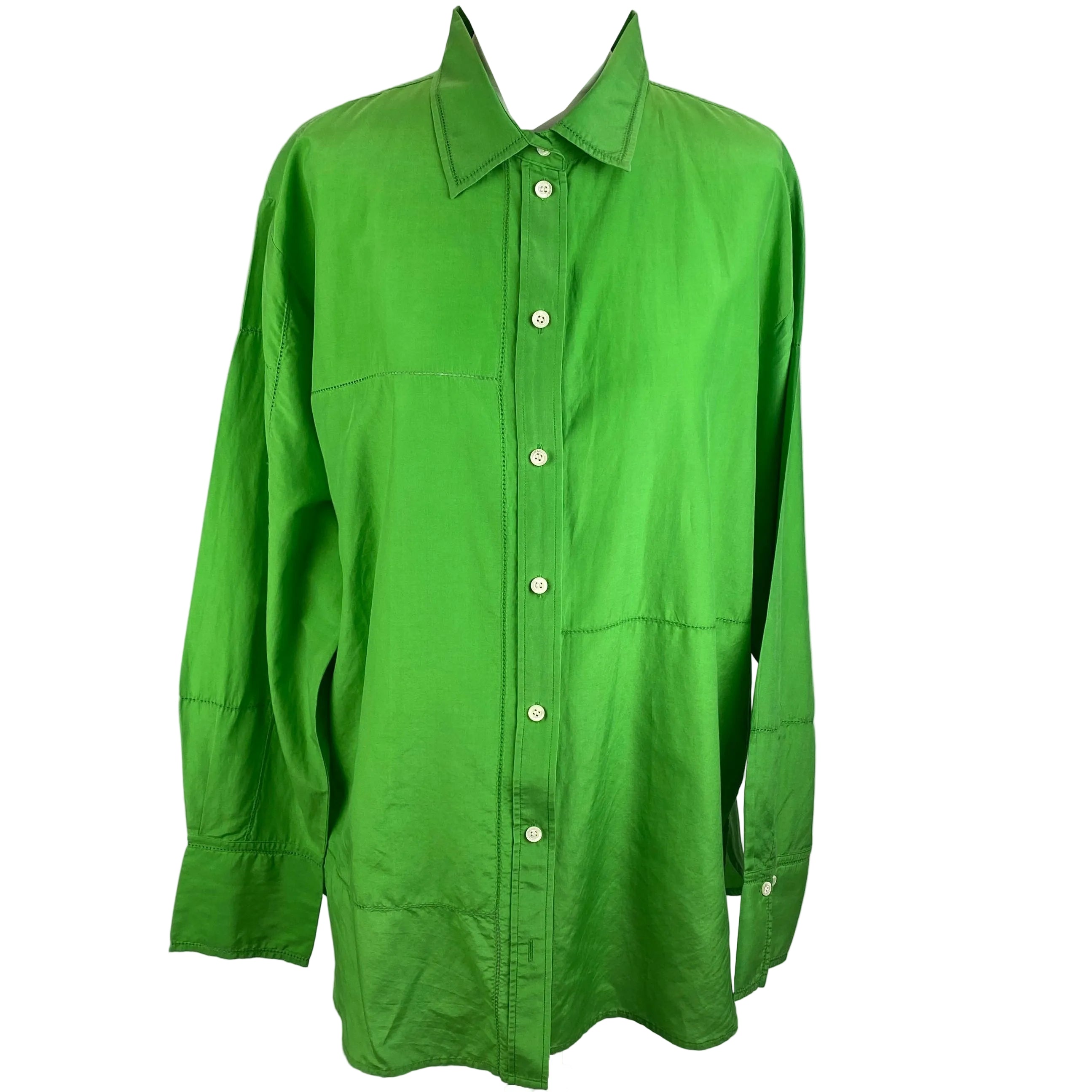 Frame £420 Emerald Cotton & Silk Shirt L