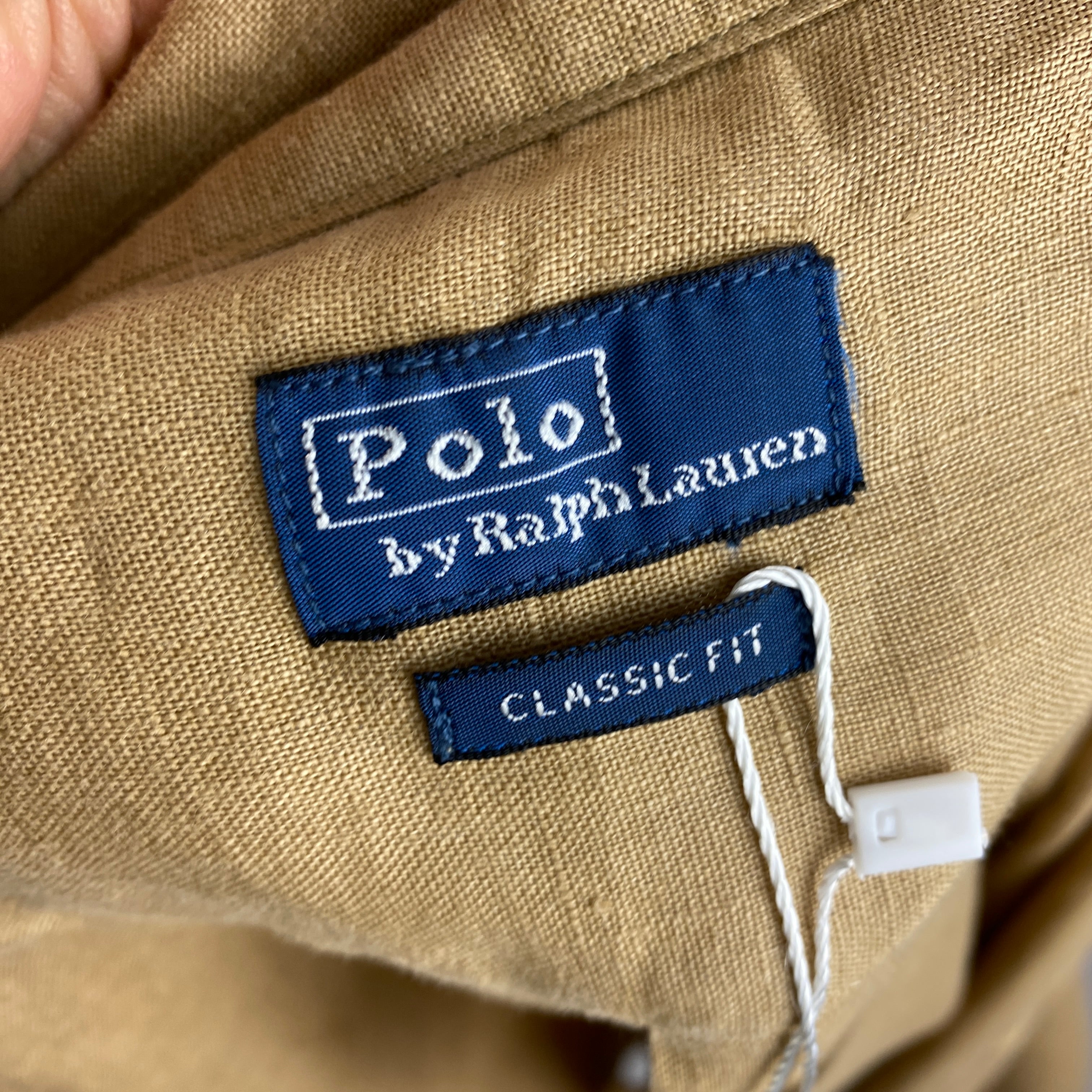 Polo Ralph Lauren New £175 Camel Linen Relaxed Shirt XL