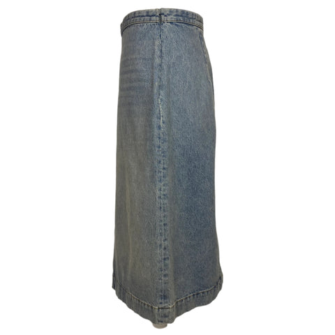 Khaite £400 Vintaged Denim Straight Skirt 29