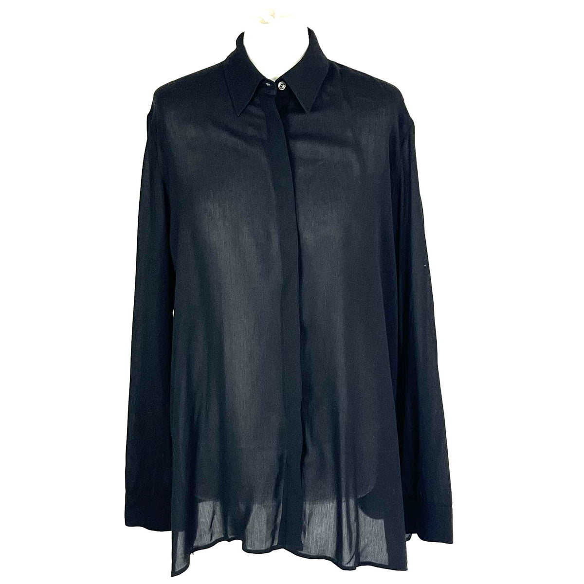 The Row £1250 Black Wool Gabardine Beto Mens Shirt S