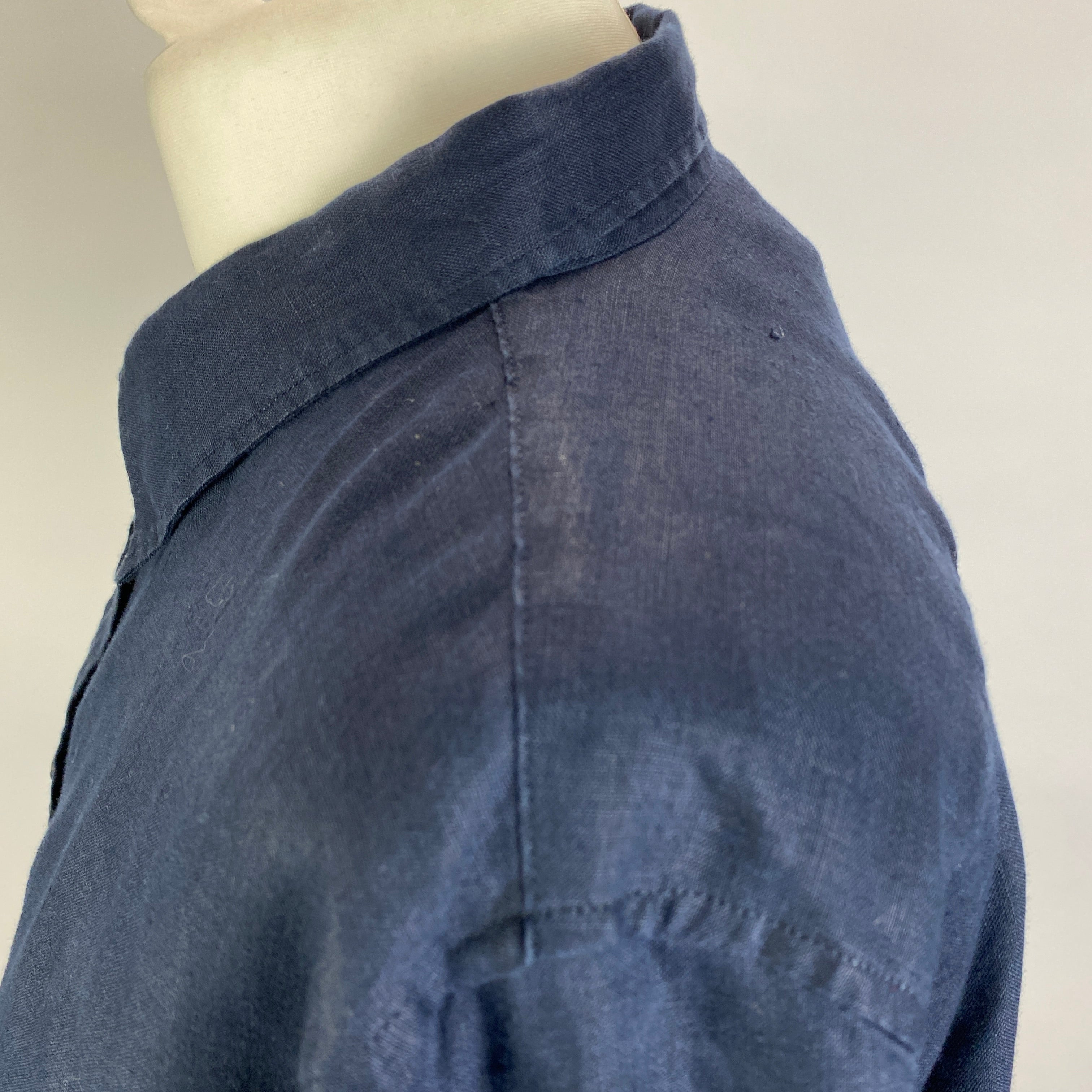 Lauren Ralph Lauren New £155 Navy Linen Relaxed Shirt XL