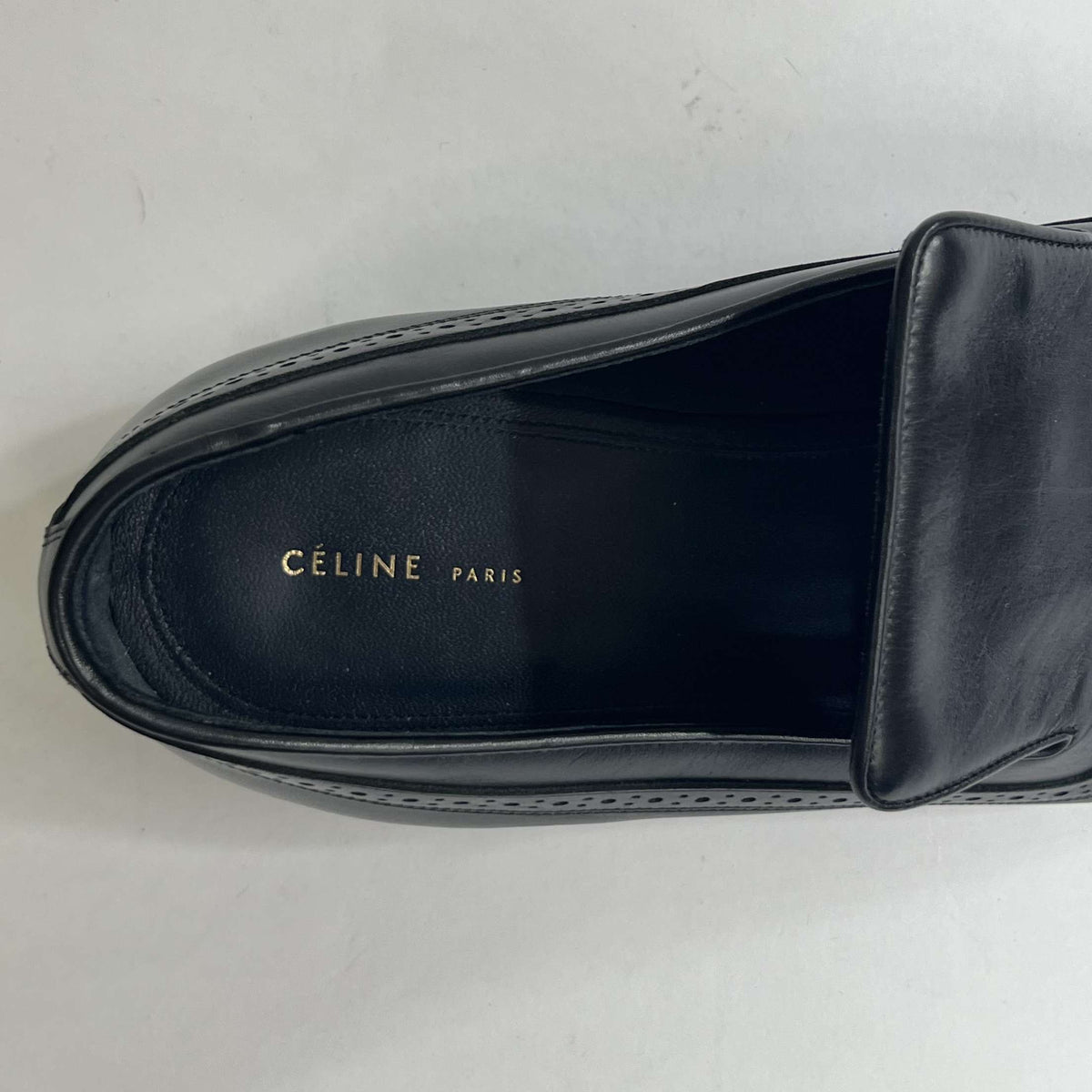 Celine Black LeatherBrogue Loafers38