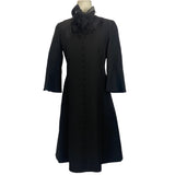 Gucci £1750 Black Button & Corsage Wool & Silk Tunic Dress XS