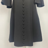 Gucci £1750 Black Button & Corsage Wool & Silk Tunic Dress XS