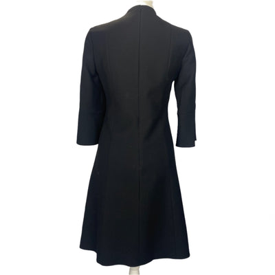 Gucci £1750 Black Button & Corsage Wool & Silk Tunic Dress XS