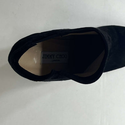 Jimmy Choo Black Suede Wedge Heel Ankle Boots 39