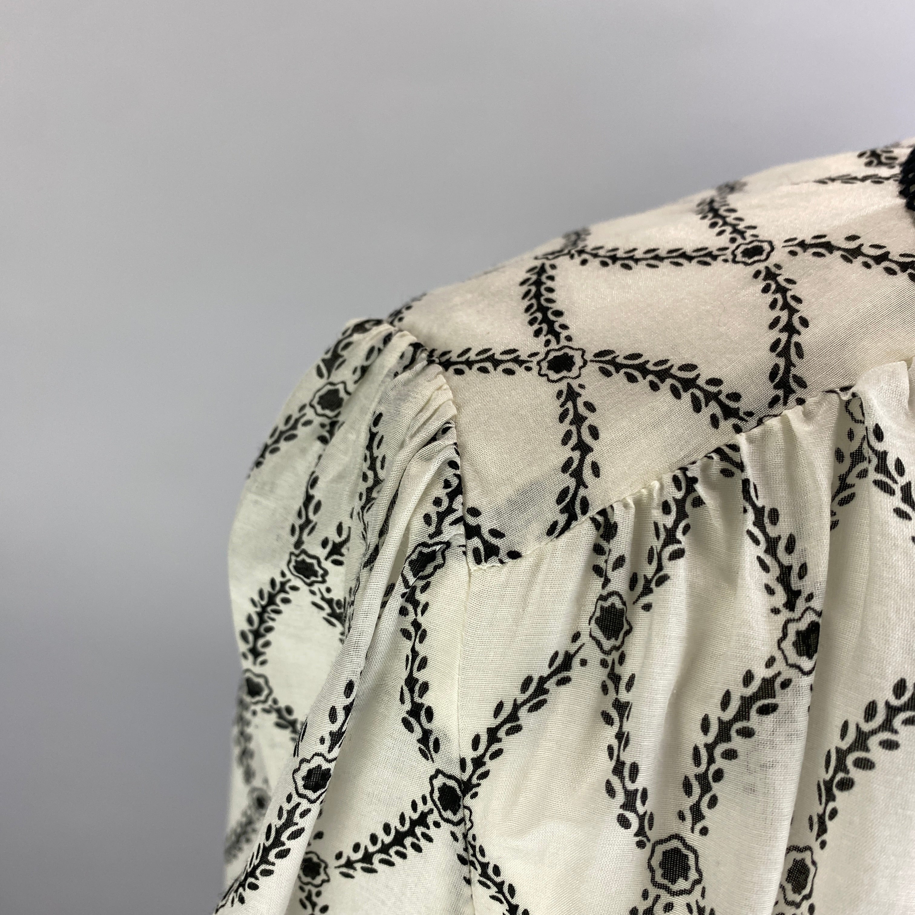 Me&Em Ivory Trellis Print  Cotton & Silk Blouse XL
